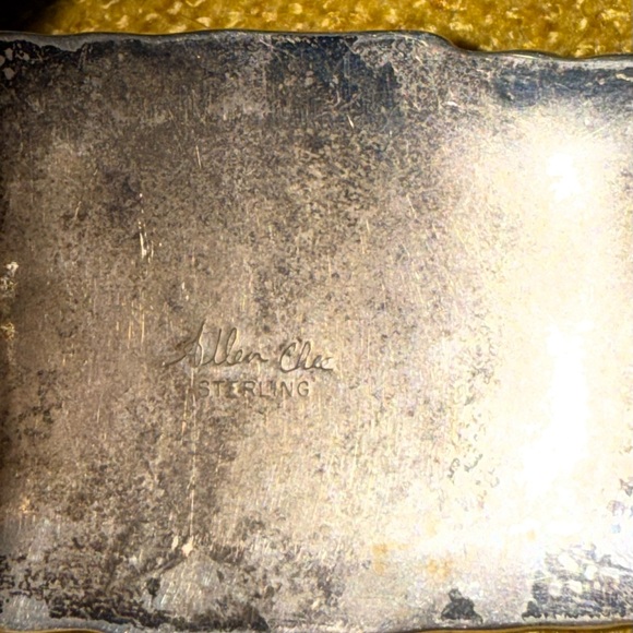 CHEE Native American Navajo Sterling Silver & Gold Appliques Eagle Cuff Bracelet - Picture 15 of 16